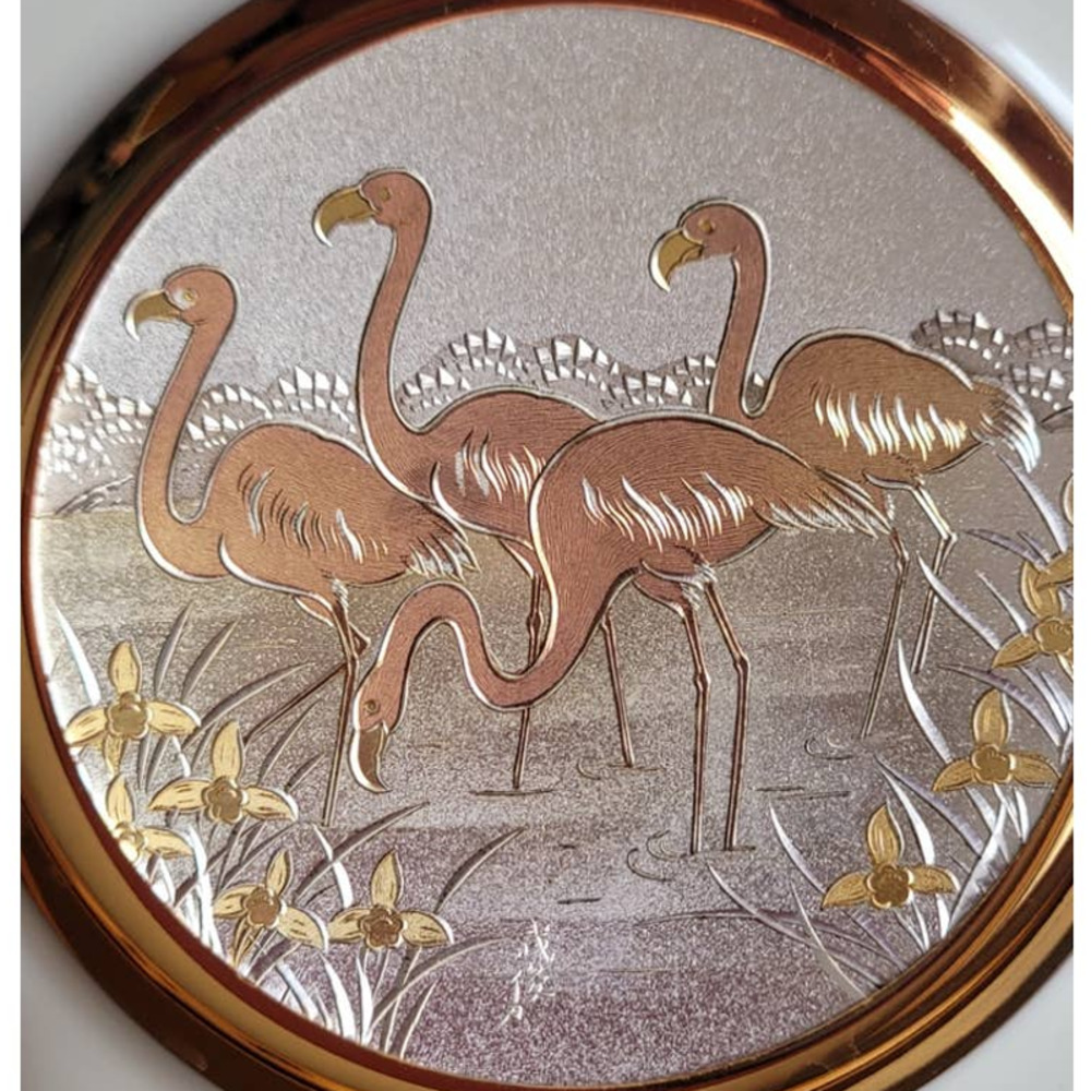Dynasty Gallery Original Chokin China Flamingo Plate 6.5" Round - Picture 2 of 6